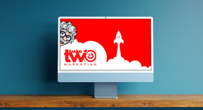 monitor with Twelve2 Marketing display